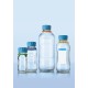 DURAN® YOUTILITY bottle, clear, graduated, GL45, with cyan screw-cap and pouring ring (PP), 125 ml 